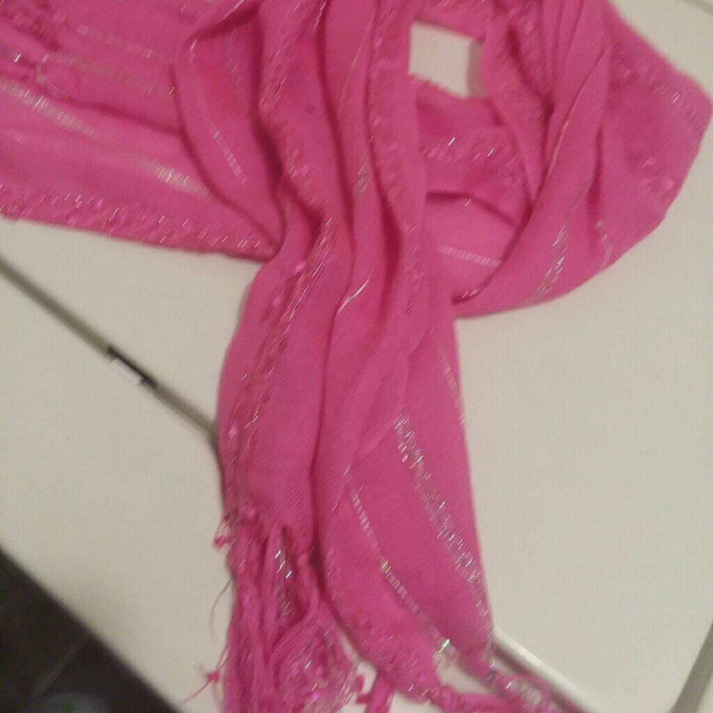 NWOT. Bright Pink Wrap Around Scarf